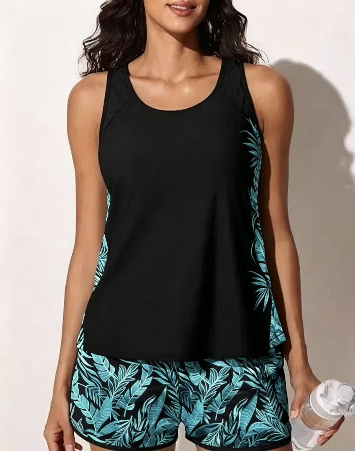 Women's Plus Size Two-Piece Printed Tankini Swimwear