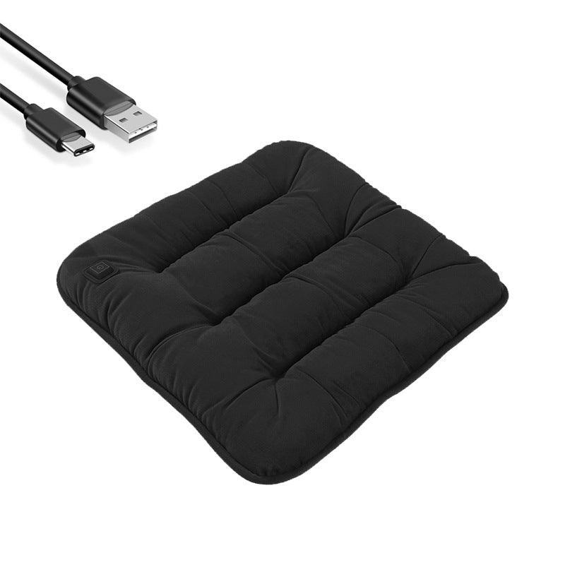 Graphene Heating Plush Car Seat Cushion USB Powered Winter Warm Universal Single Piece