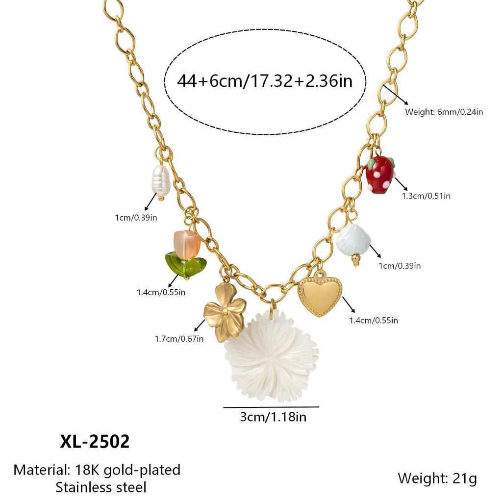 Flower butterfly necklace collar chain