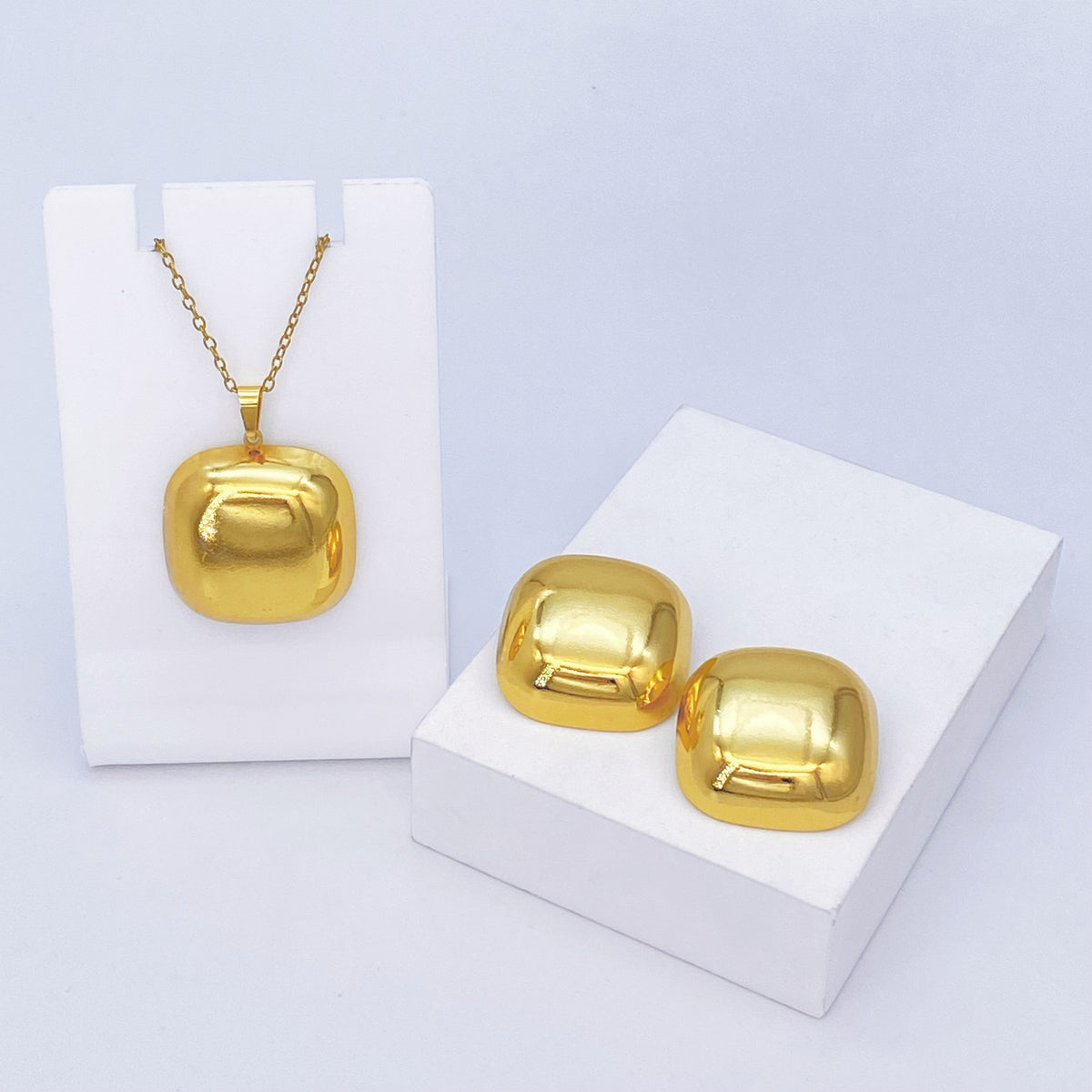 Stainless Steel Earrings and Necklace