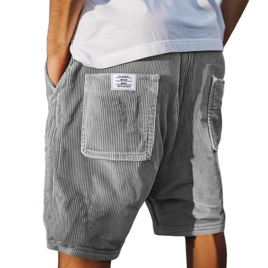 New Style Cross-Border Foreign Trade Men's Fashion American-Style Multi-Pocket Vintage Corduroy Shorts