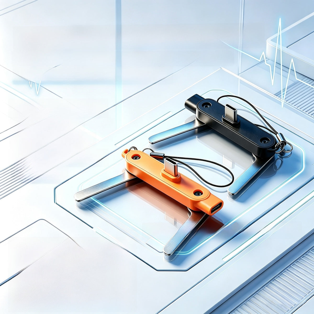 Foldable Type C Phone Holder Charging Adapter