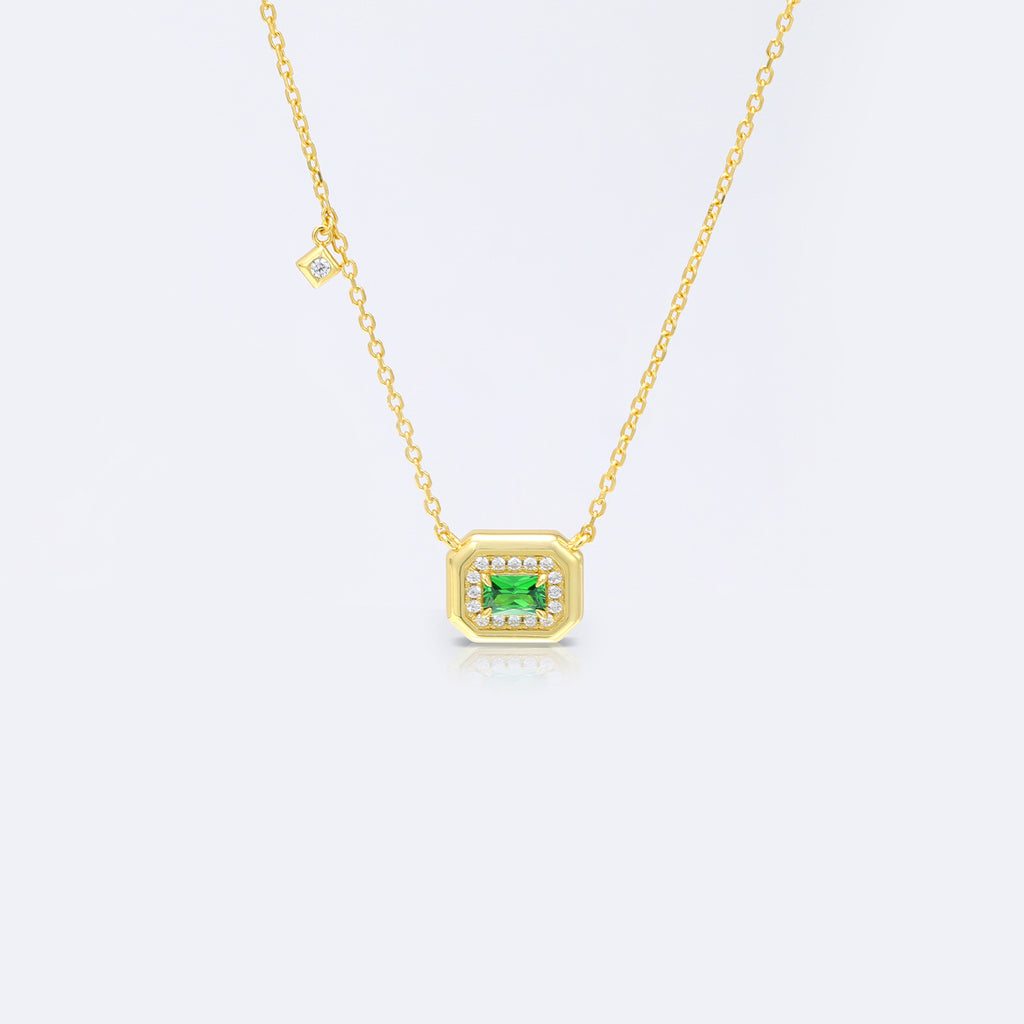 Round Birthstone Zircon Necklace