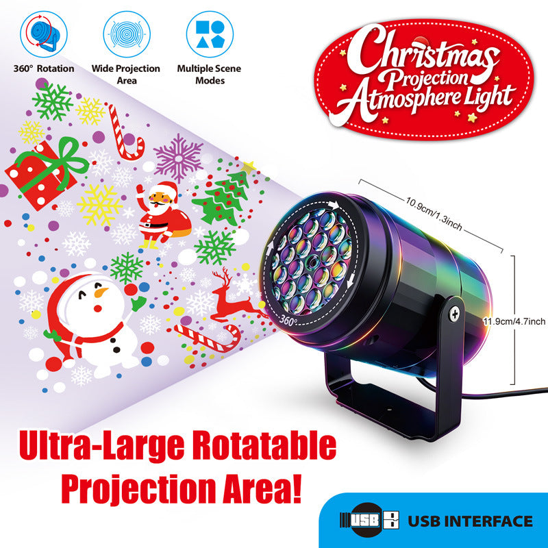 Colorful Rotating Holiday Projection Light