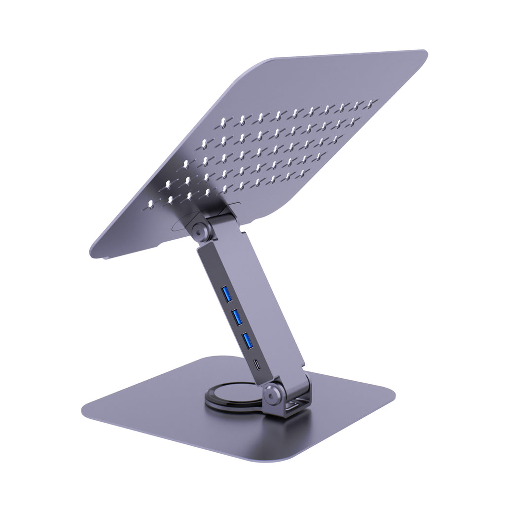 Aluminum Alloy Laptop Stand with Docking Station