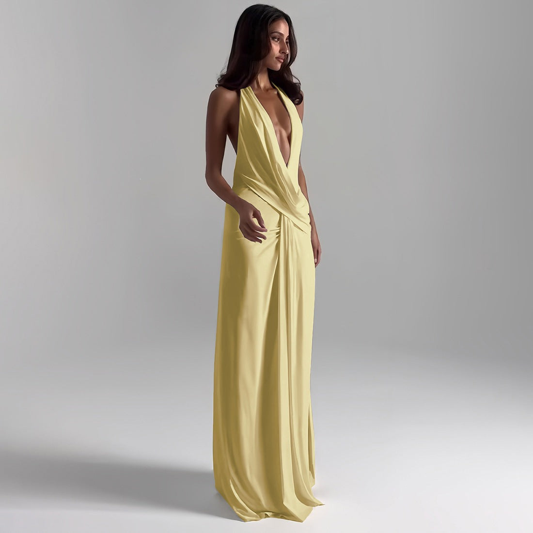 Womens Halter Neck Long Dress
