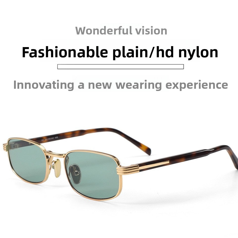 Rectangular Metal Frame Sunglasses