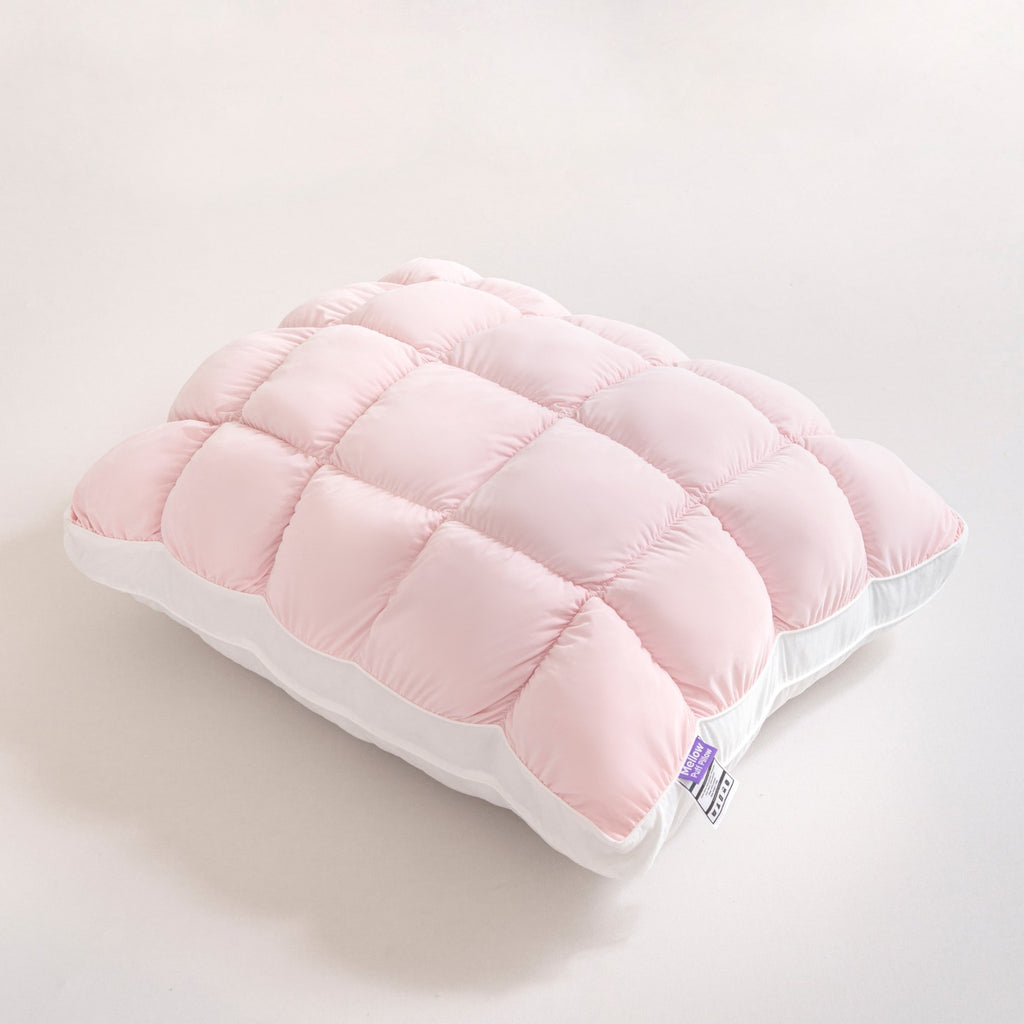 Cloud Flower Ice Silk Soft Pillow with Feather Cotton Filling for Sleeping