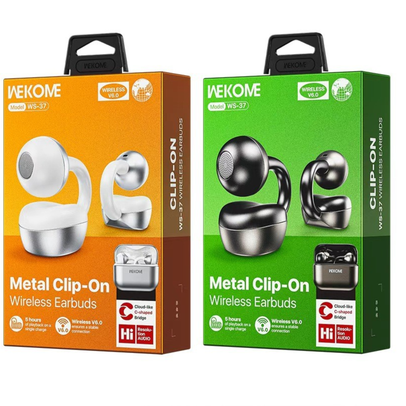 Wireless Clip On Bluetooth Earphones with Noise Cancellation
