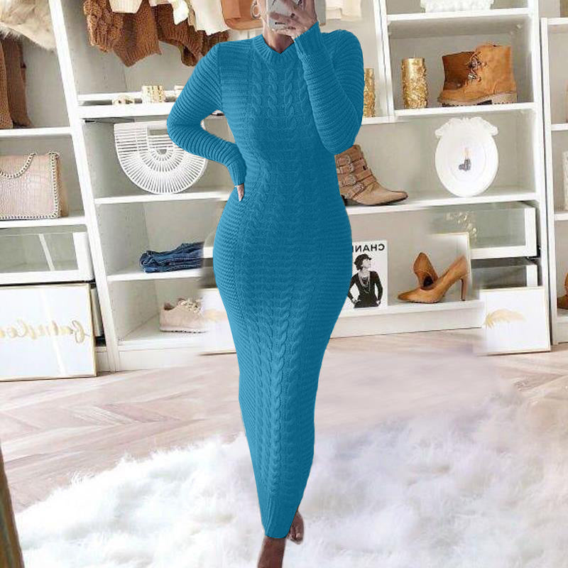 Twisted Long Sleeve Knit Dress