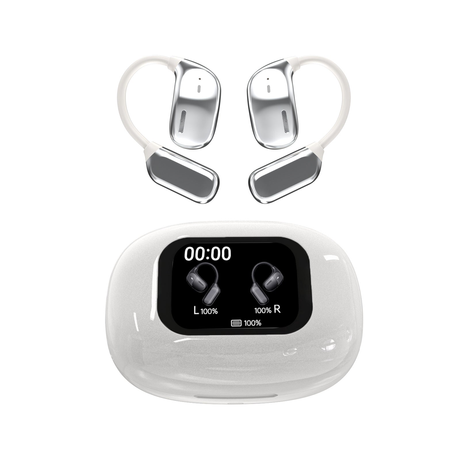 Wireless Bluetooth Headset with AI Translation and Color Display