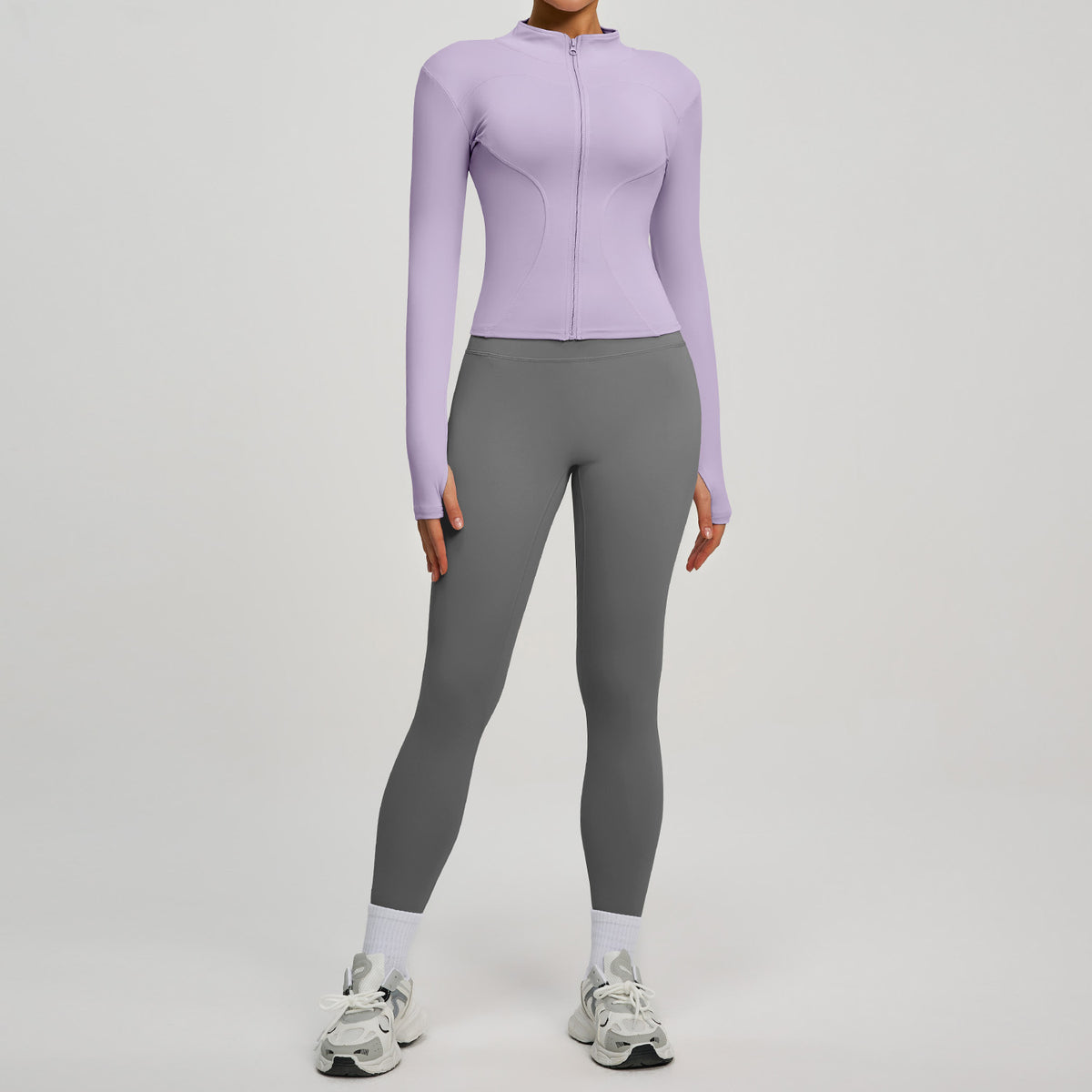 Lady's high-waisted yoga workout outfit