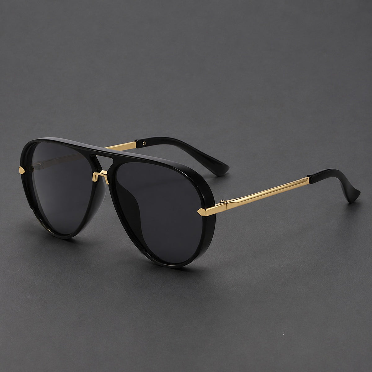 Retro Large Frame Aviator Sunglasses UV400 Protection PC Lens Fashion Versatile Eyewear