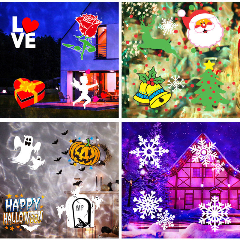 Waterproof dynamic snowflake pattern projection lamp