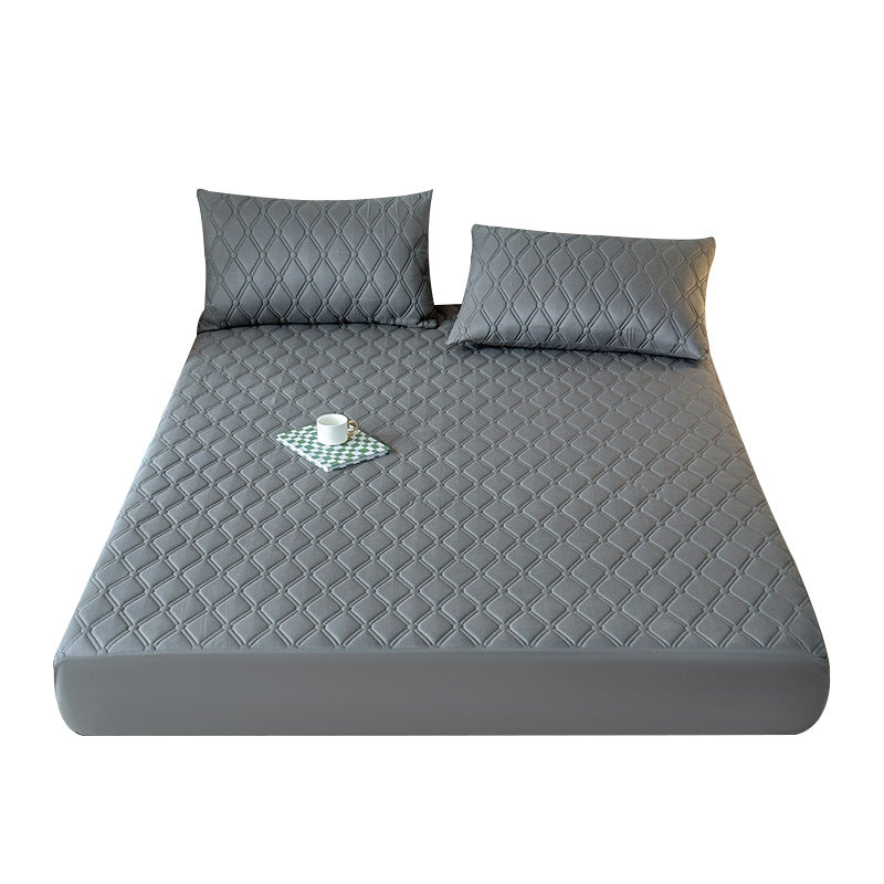 Waterproof bed cover in solid color
