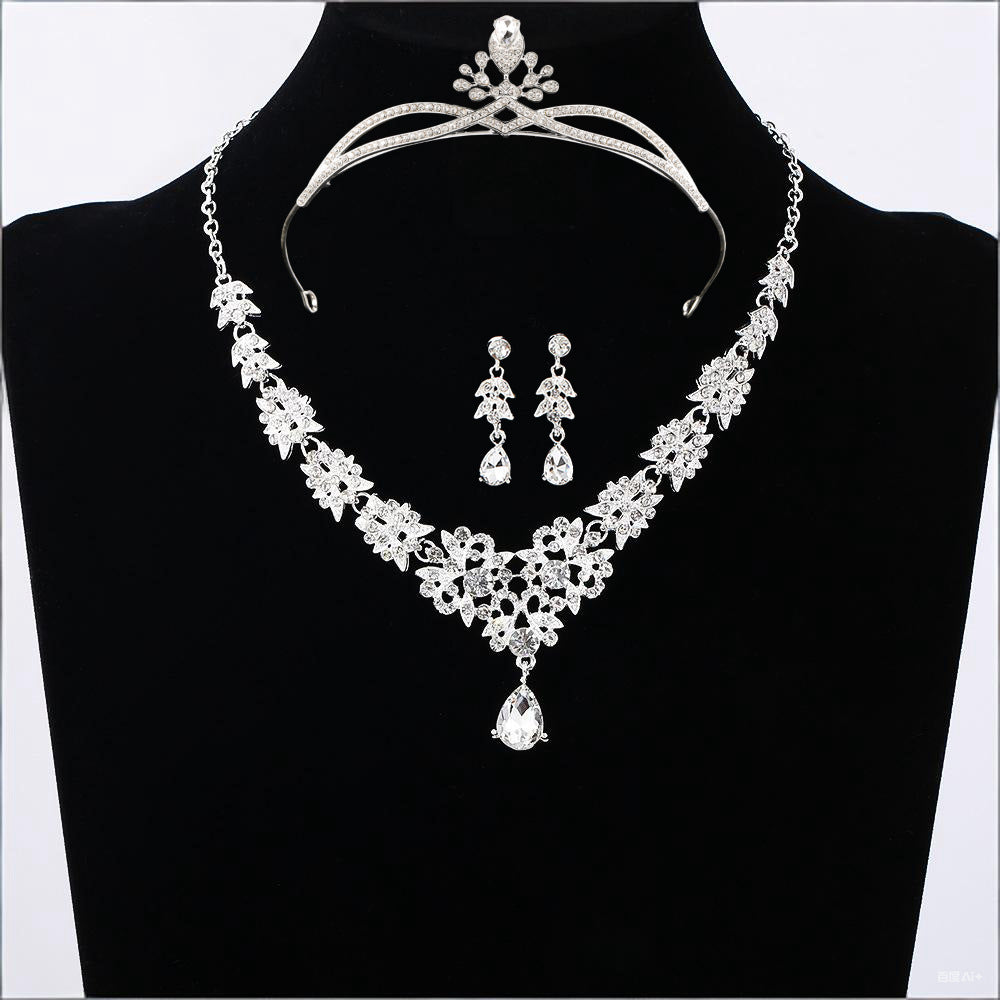 Bridal Crown Tiara Three-Piece Set