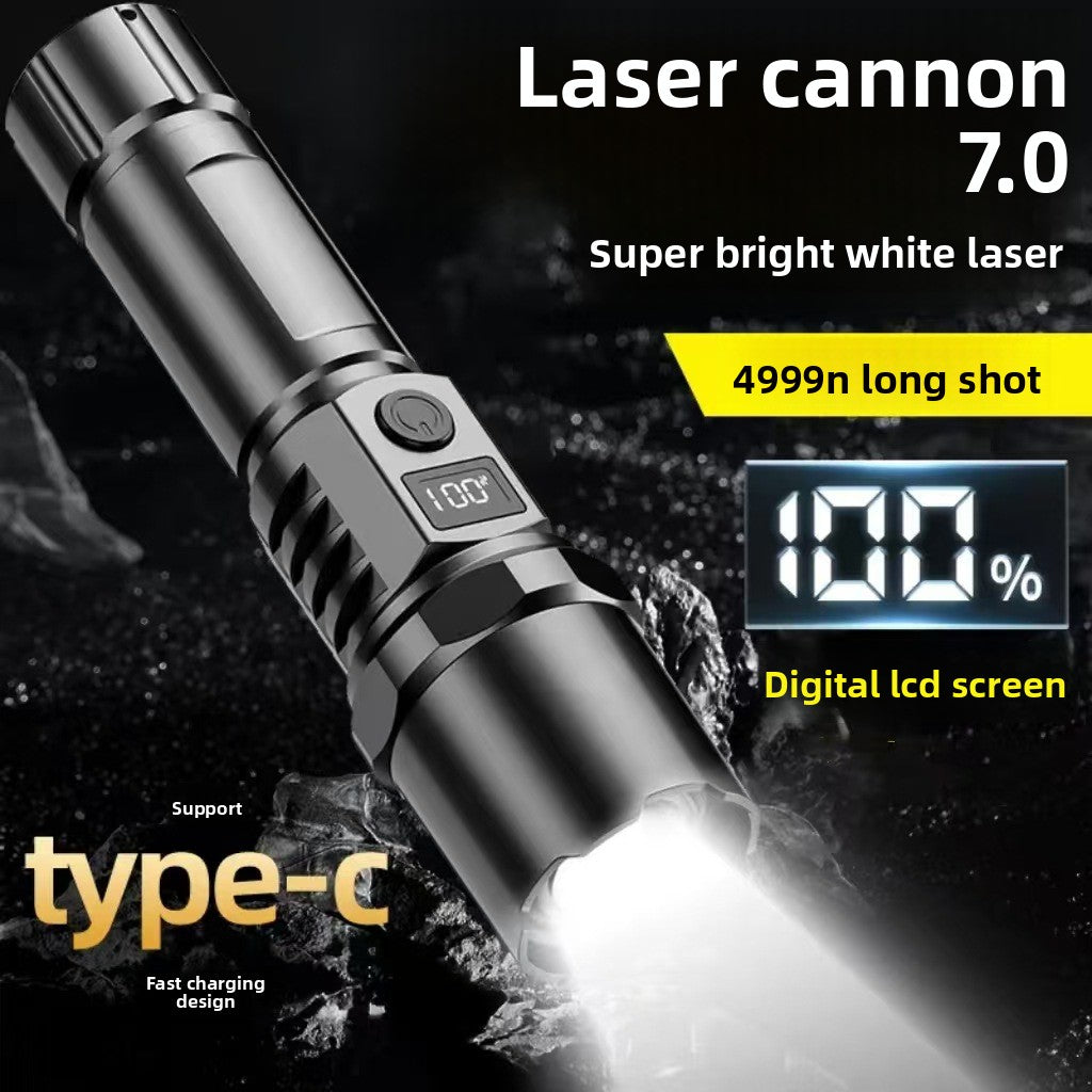 strong flashlight rechargeable with digital display