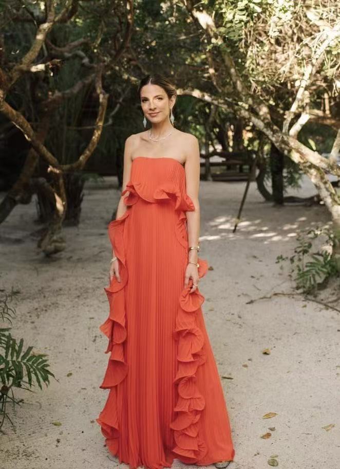 Pleated Wrap Flared Dress