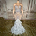 Diamond Embellished Evening Dress