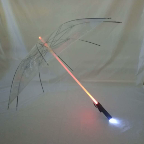Automatic Open Light-Up Umbrella with LED Flashlight, UV Protection, Customizable Logo