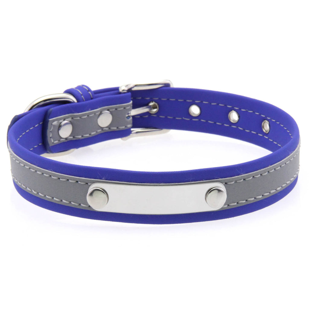 Stainless Steel Engraved Reflective Pet Collar with Leash