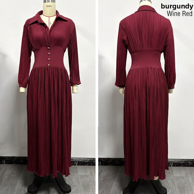 Elegant Pleated A-Line Dress