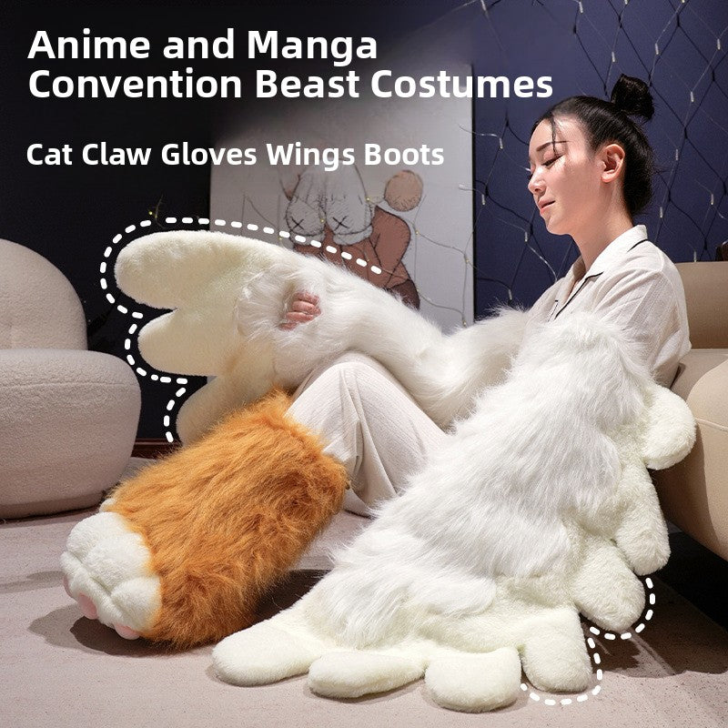 Adult Plush Animal Costume Gloves Boots Wings