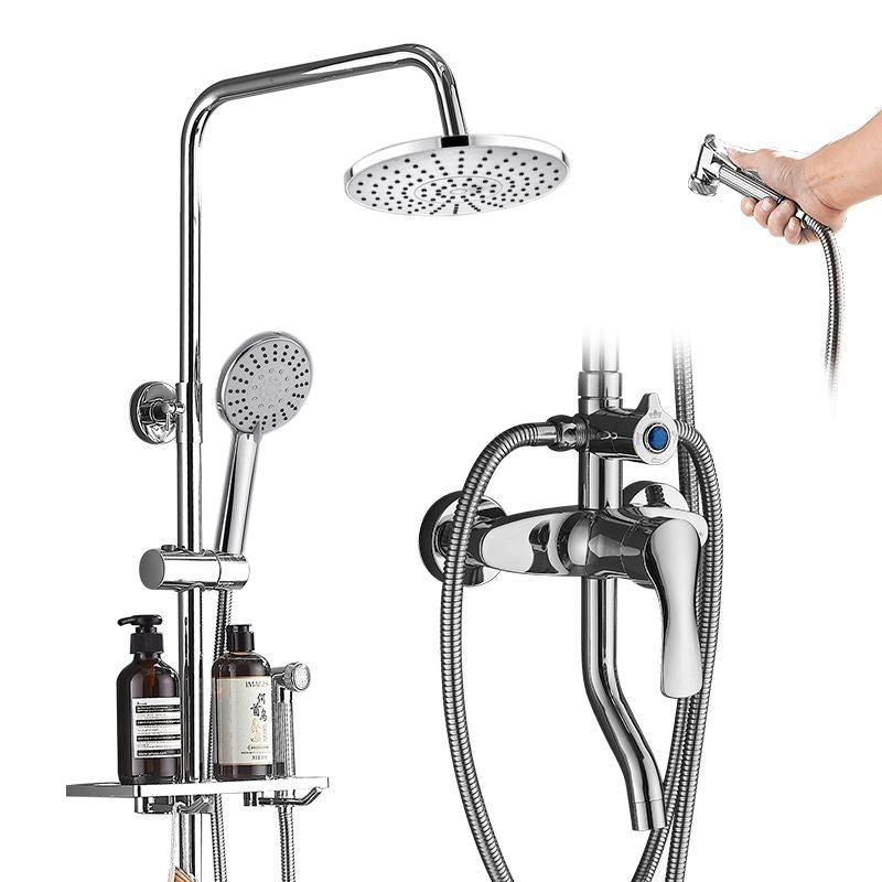 Four-Speed Chrome Shower Head Set with Multiple Spray Modes