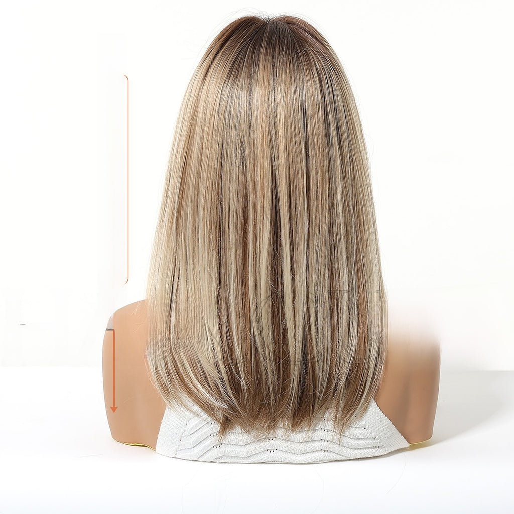 Womens Wig with Bangs Full Head Synthetic Hair