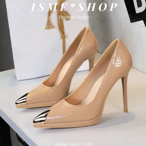 Retro Patent Leather Pointed Toe High Heel Shoes