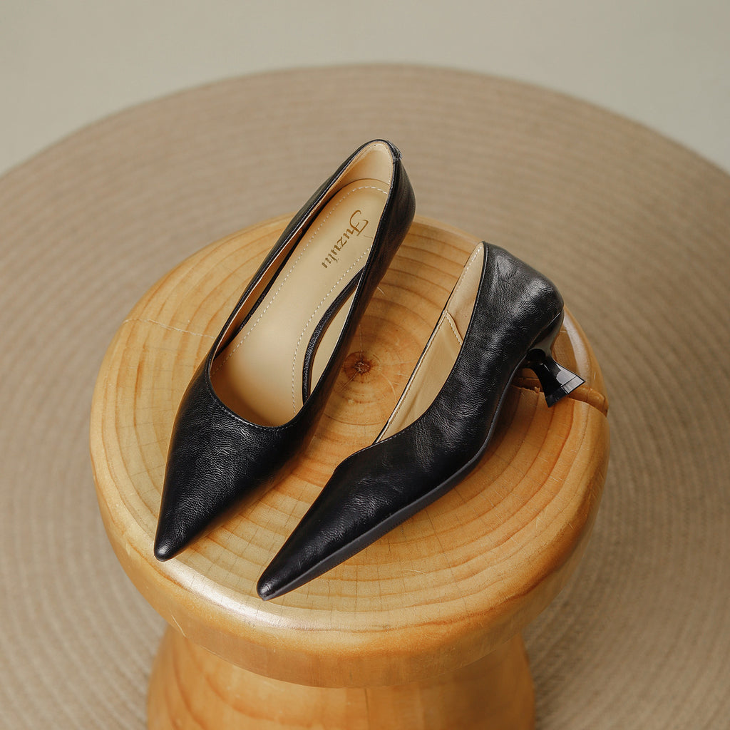 Retro Pointed Toe Pumps
