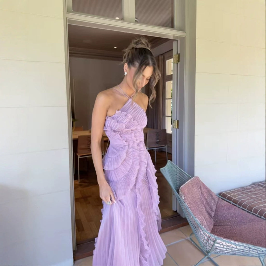 A chiffon flowing long dress