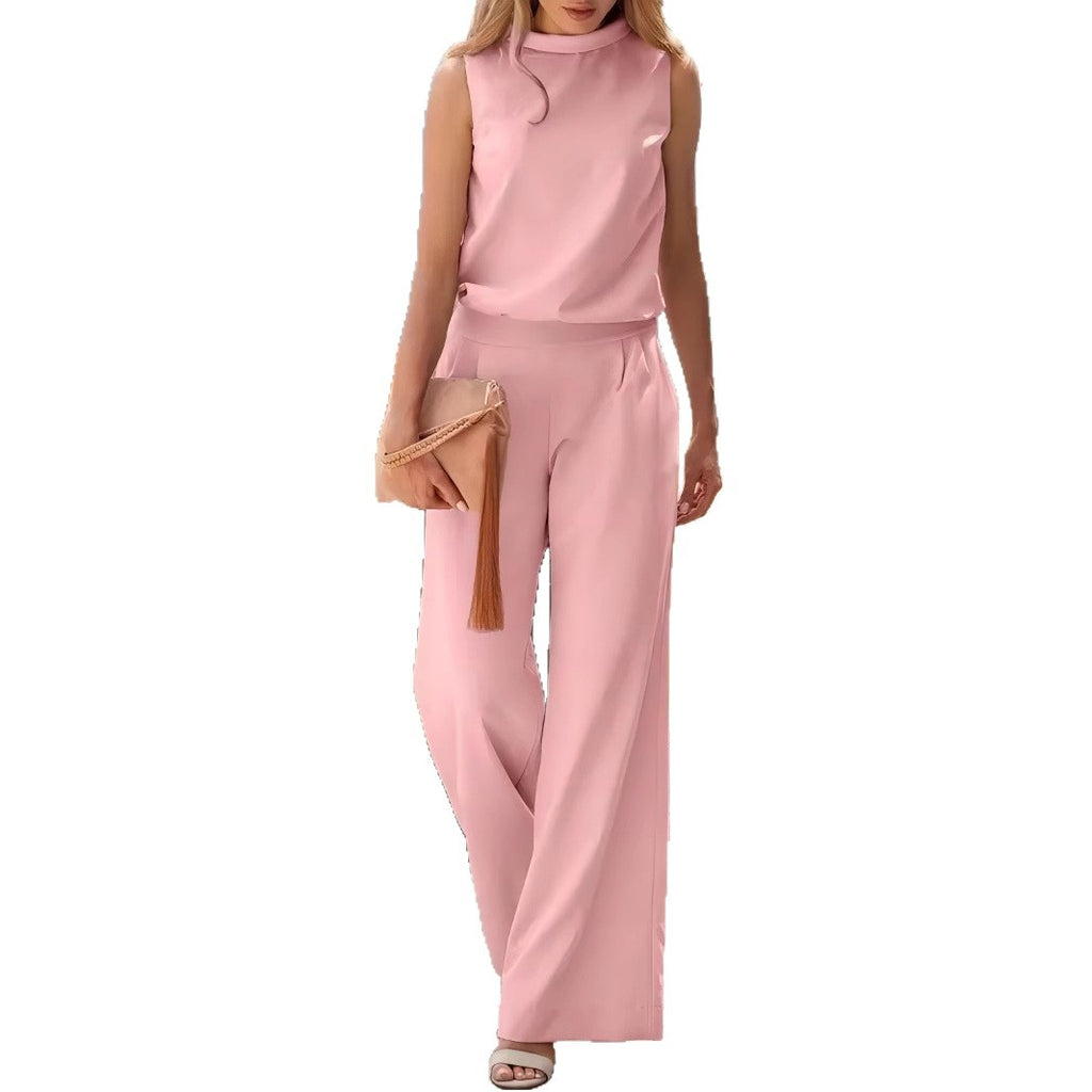 Women's Sleeveless Top and Wide Leg Pants Set