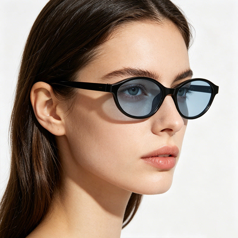 Women's Oval Cat-Eye UV400 Sunglasses Lightweight PC Frame
