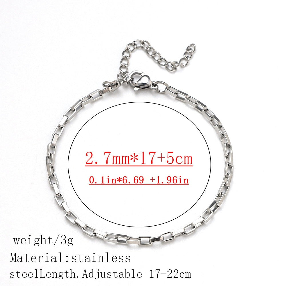 316L Titanium Steel Bracelet Waterproof Hypoallergenic Gold Plated Chain Jewelry for Men Women Unisex Fashion Accessories