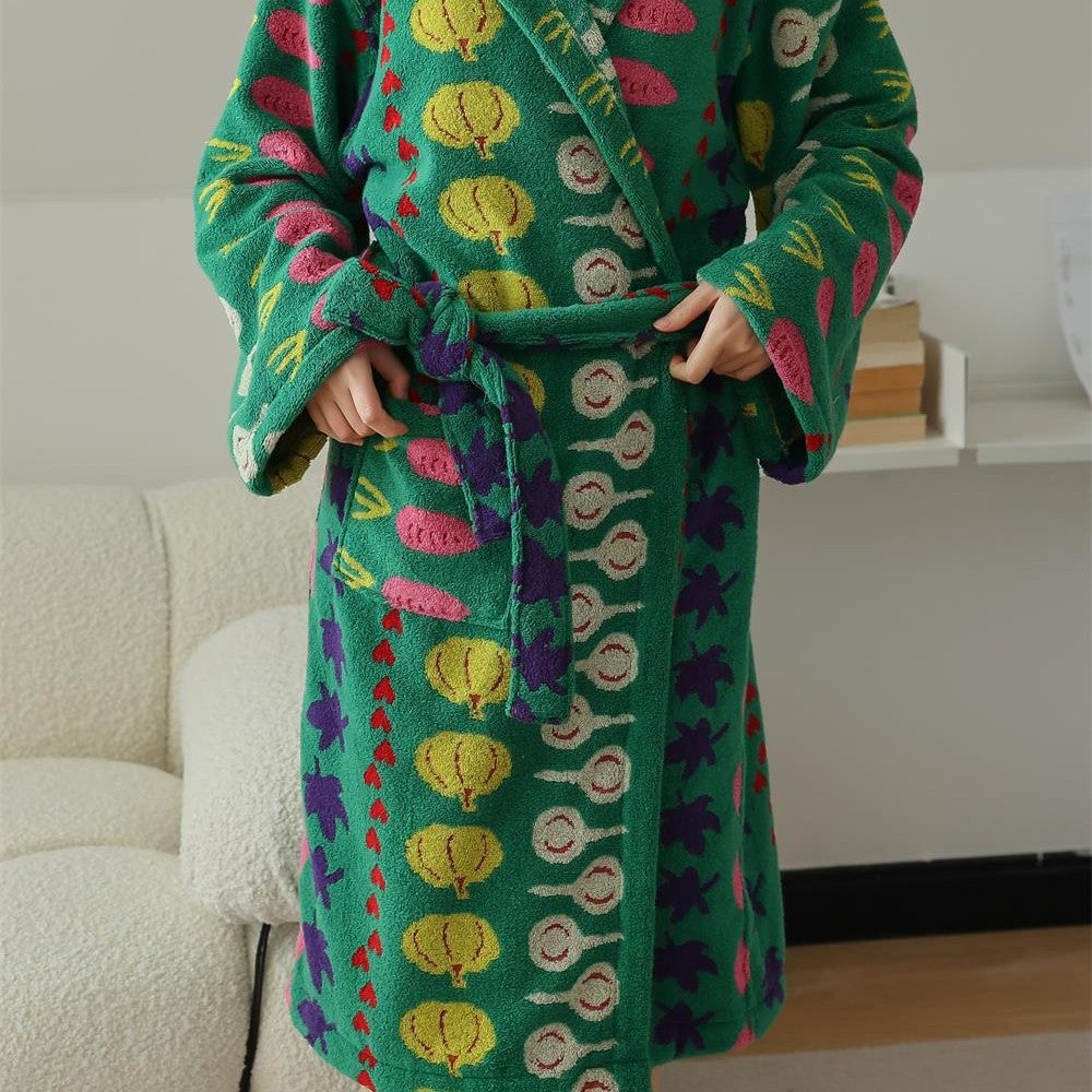 Hooded Cotton Bathrobe for Adults and Children