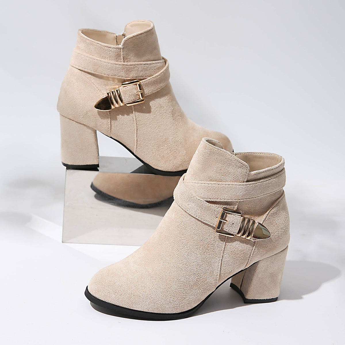 Women's solid-color short boots