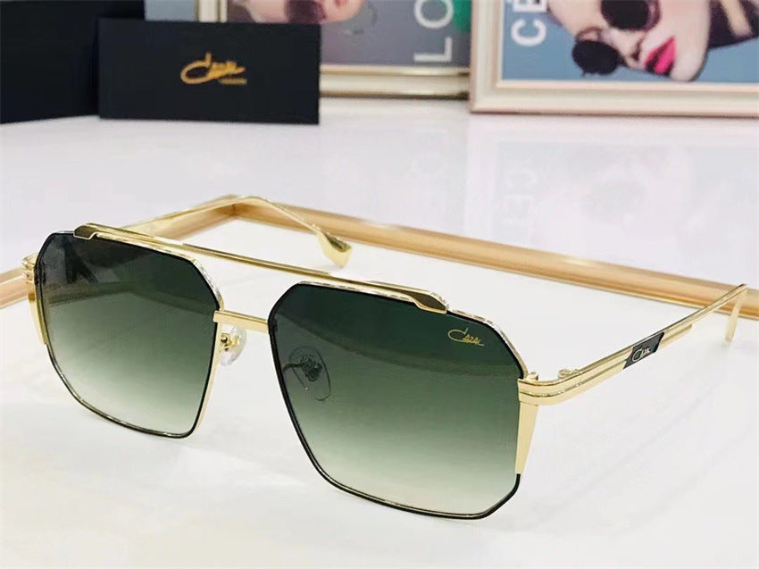 Metallic black full-frame glasses