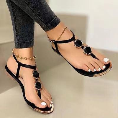 Beaded Flat Sandals for Women