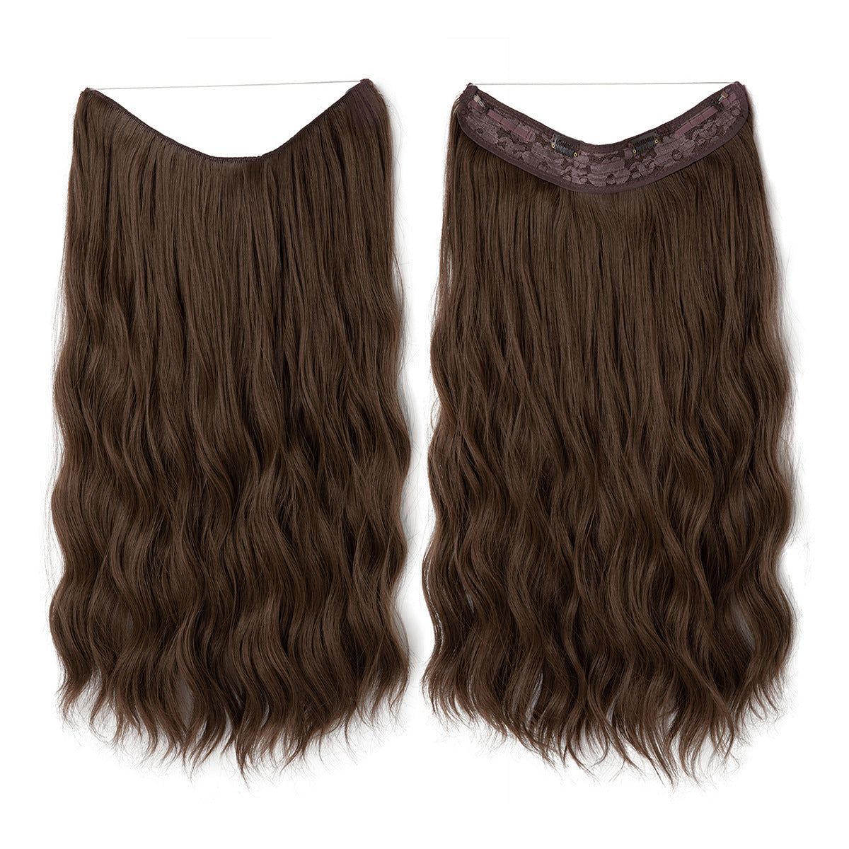 Synthetic Hair Extensions Long Wavy Clip-in