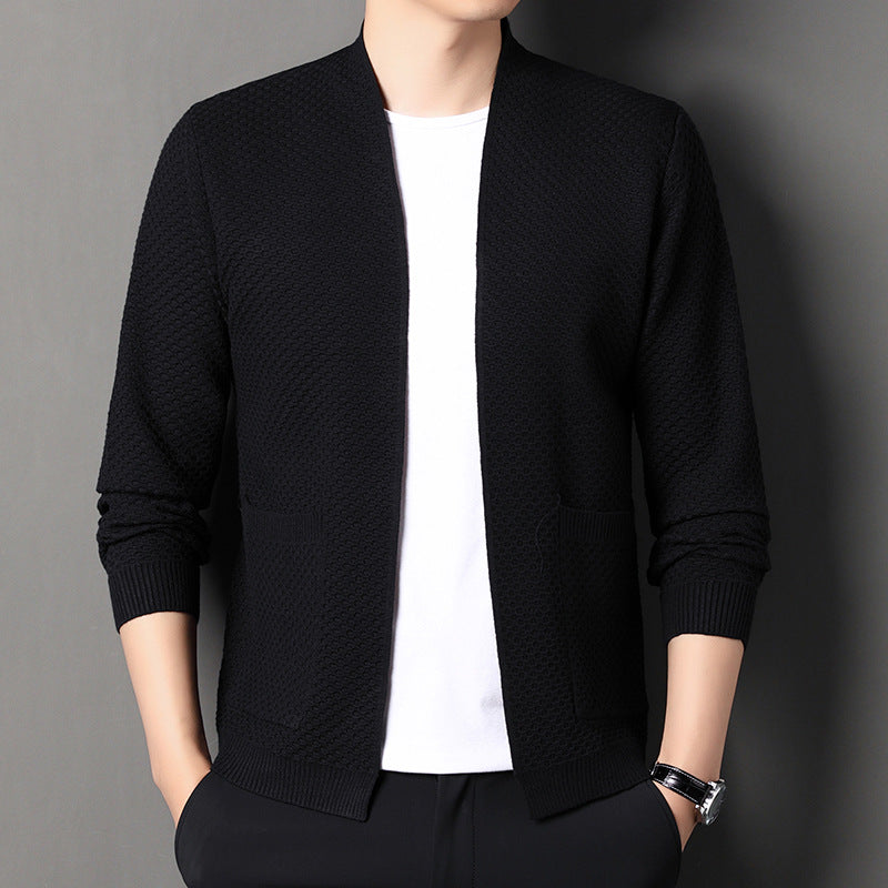 Mens Fish Scale Knitted Cardigan