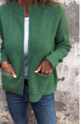 Casual Fashion Solid Color Pocket Cardigan Jacket