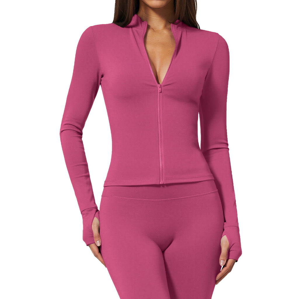 Womens High-Neck Fitness Long Sleeve Top