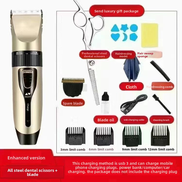 Rechargeable Electric Hair Clipper with Ceramic Blades
