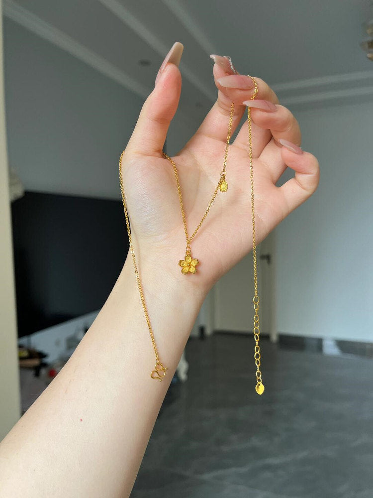 Cherry Blossom Gold Plated Necklace