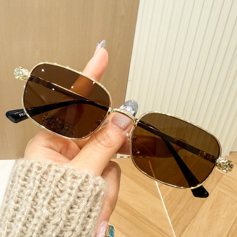 Fashion Square Frame Metal Sunglasses