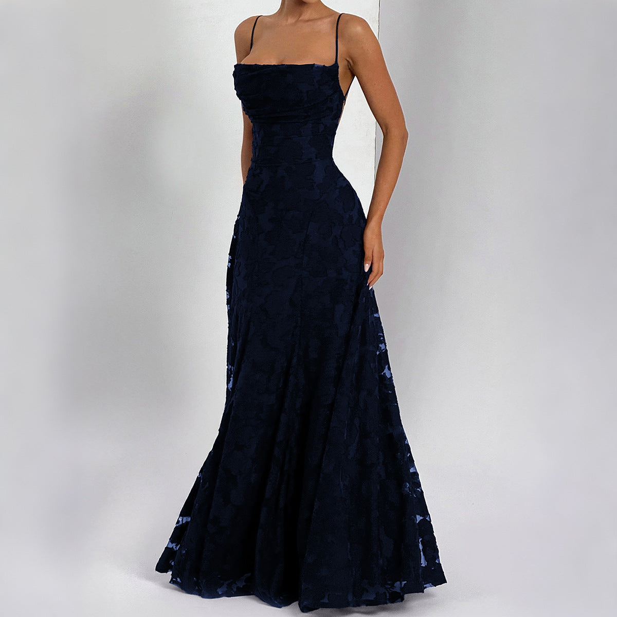 Elegant Suspender High Waist Long Dress