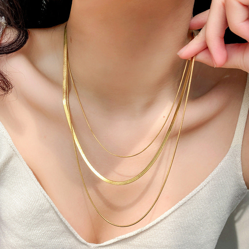 Minimalist Three-Layer Snake Bone Chain