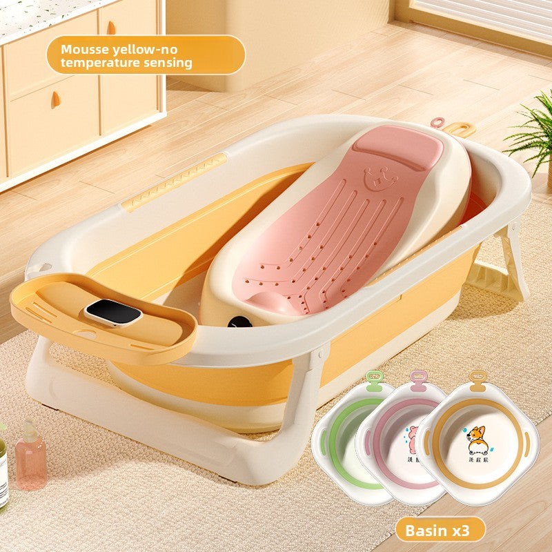 Temperature Sensing Baby Bathtub with Foldable Design