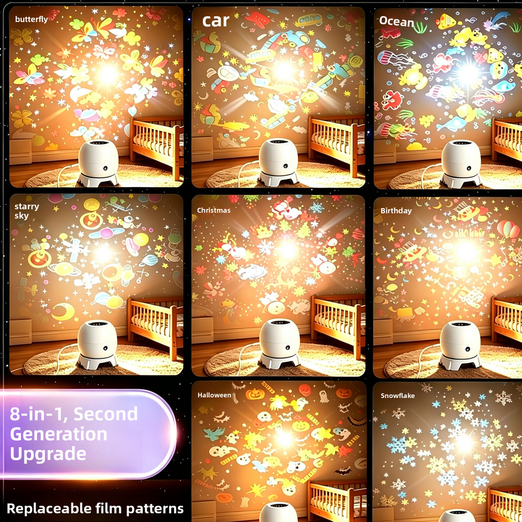 Multifunction USB Projector Night Light with Interchangeable Discs